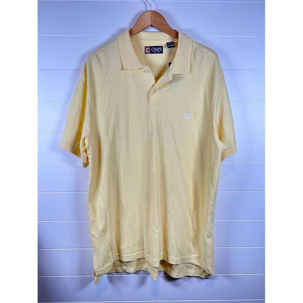 Chaps Men's Yellow Short Sleeve Polo Shirt Classic Fit Size‎ XL